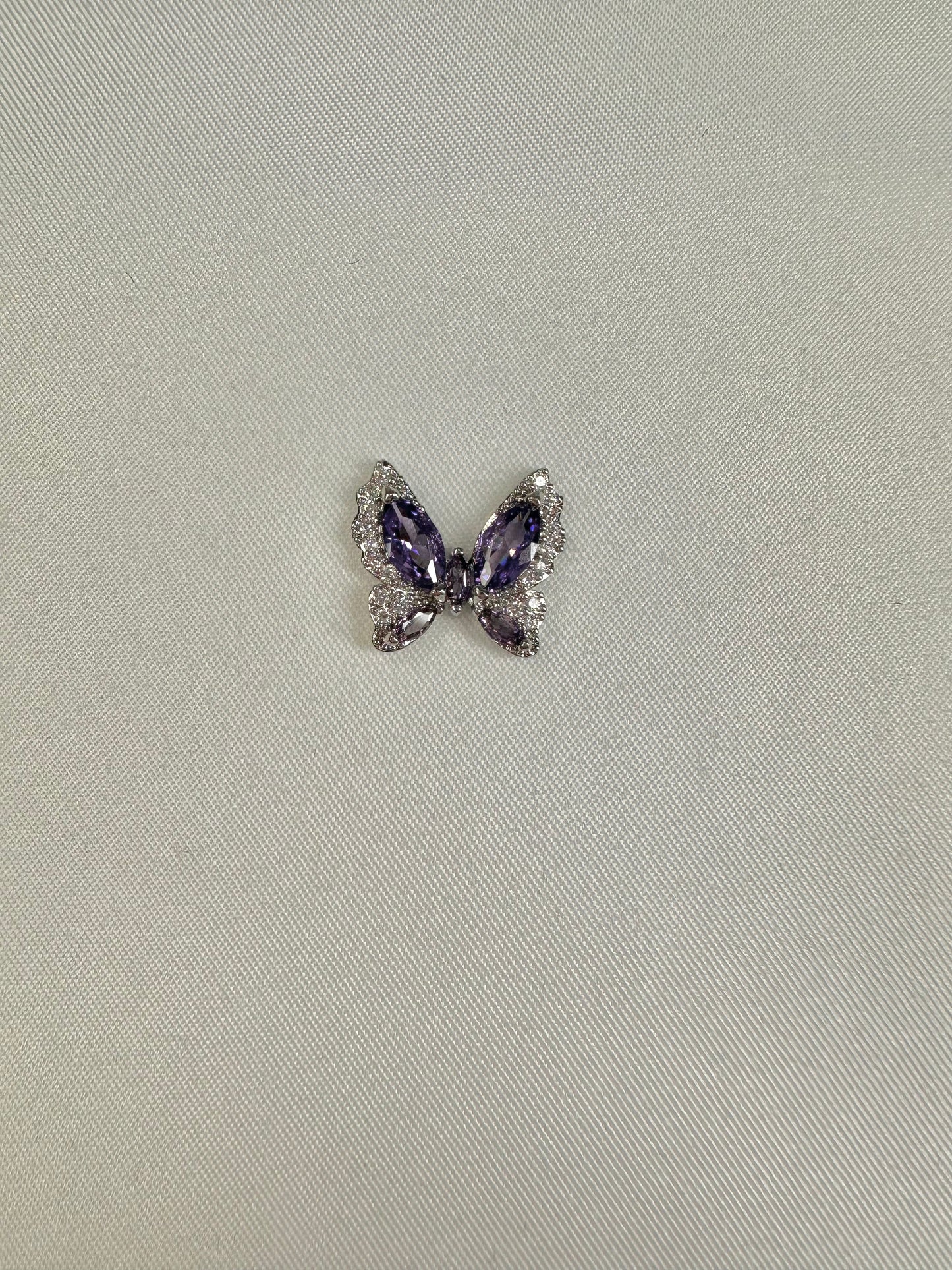 Silver Purple Butterfly 2pcs