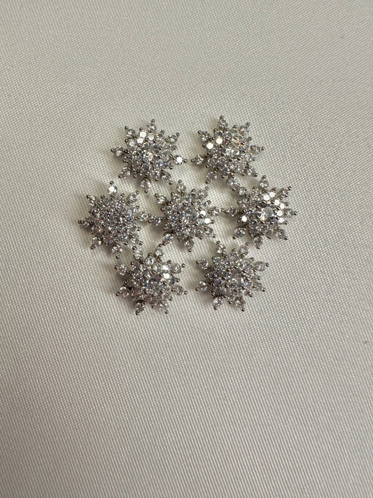 Silver Big Snow Flake 2pcs