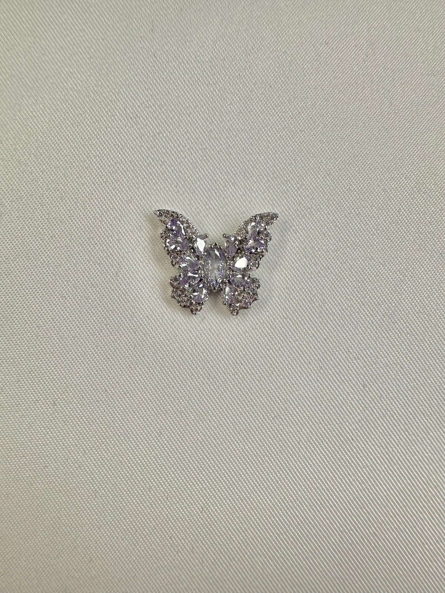 Silver Purple Elegant Butterfly 1pc