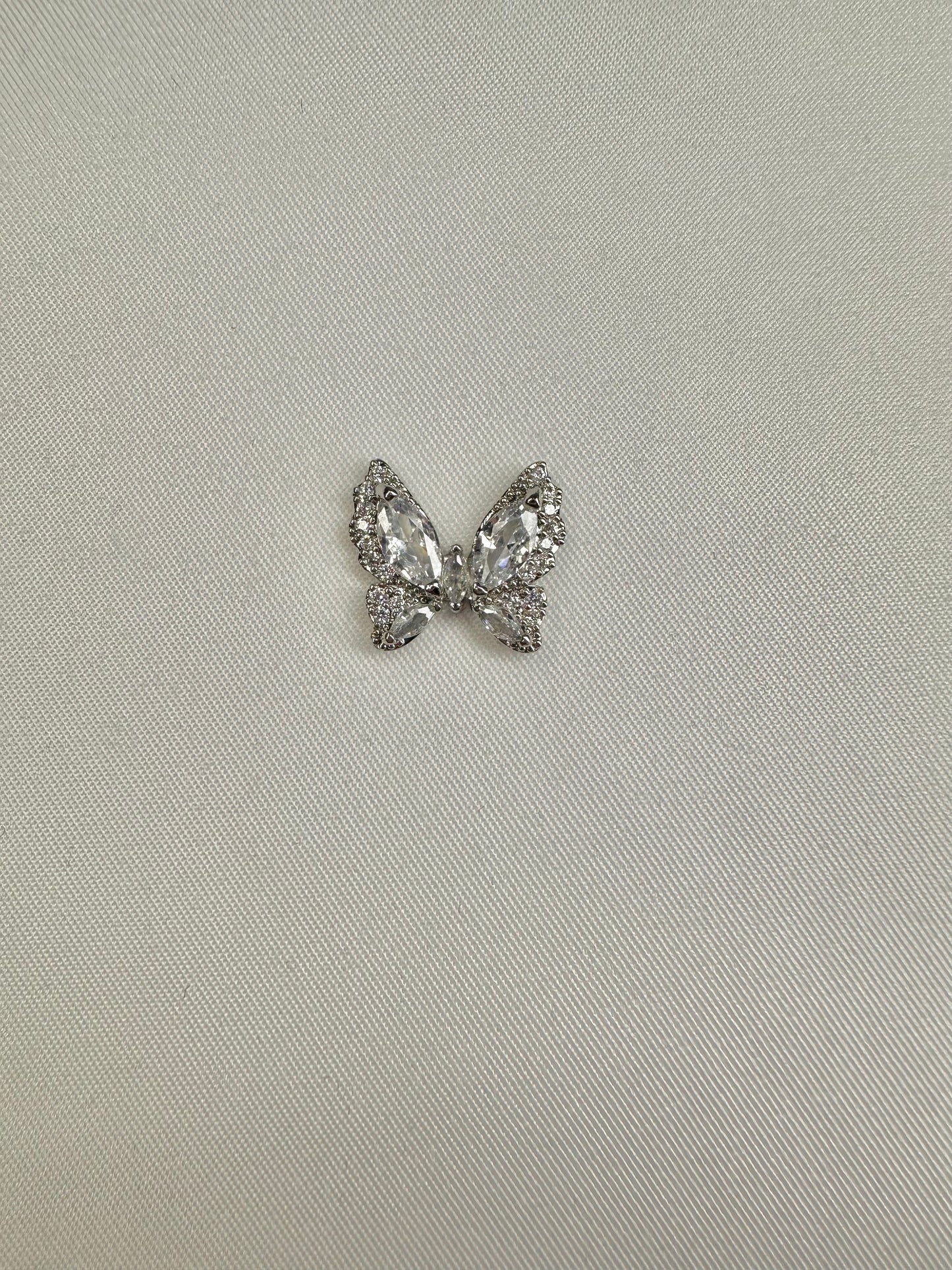 Silver White Butterfly 2pcs