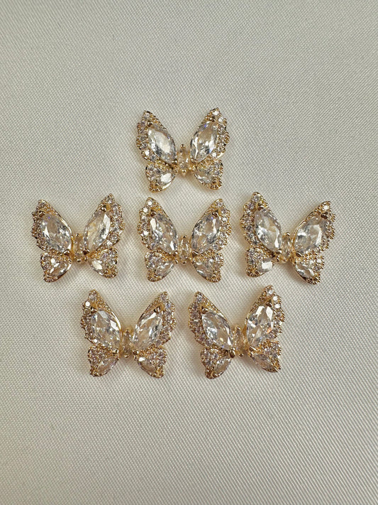 Gold White Butterfly 2pcs