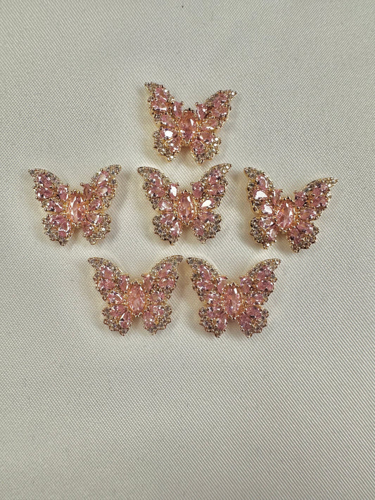 Gold Pink Elegant Butterfly 1pc