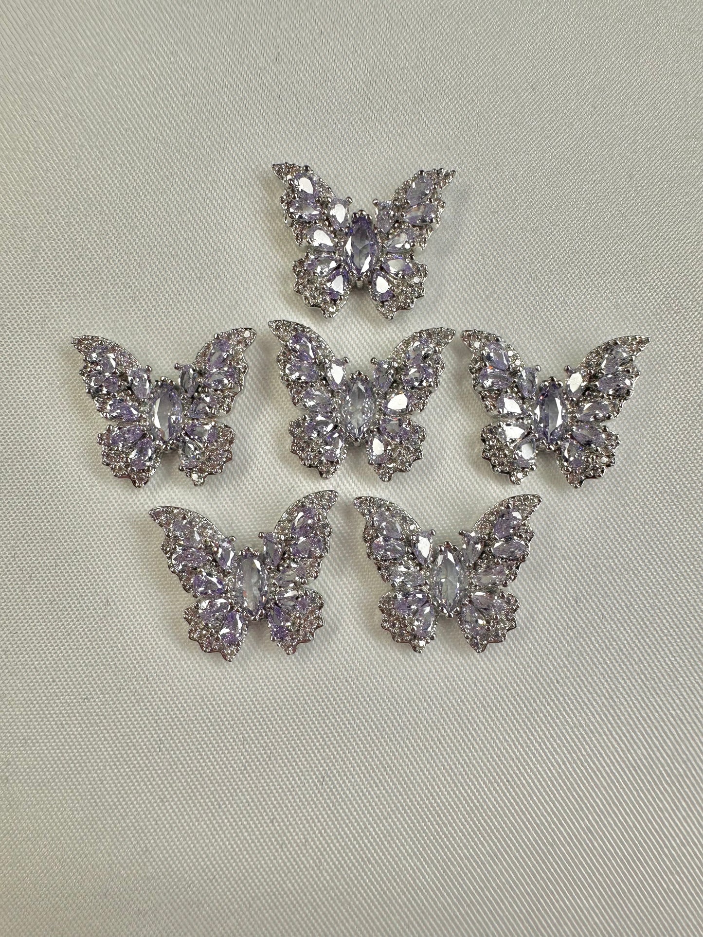 Silver Purple Elegant Butterfly 1pc