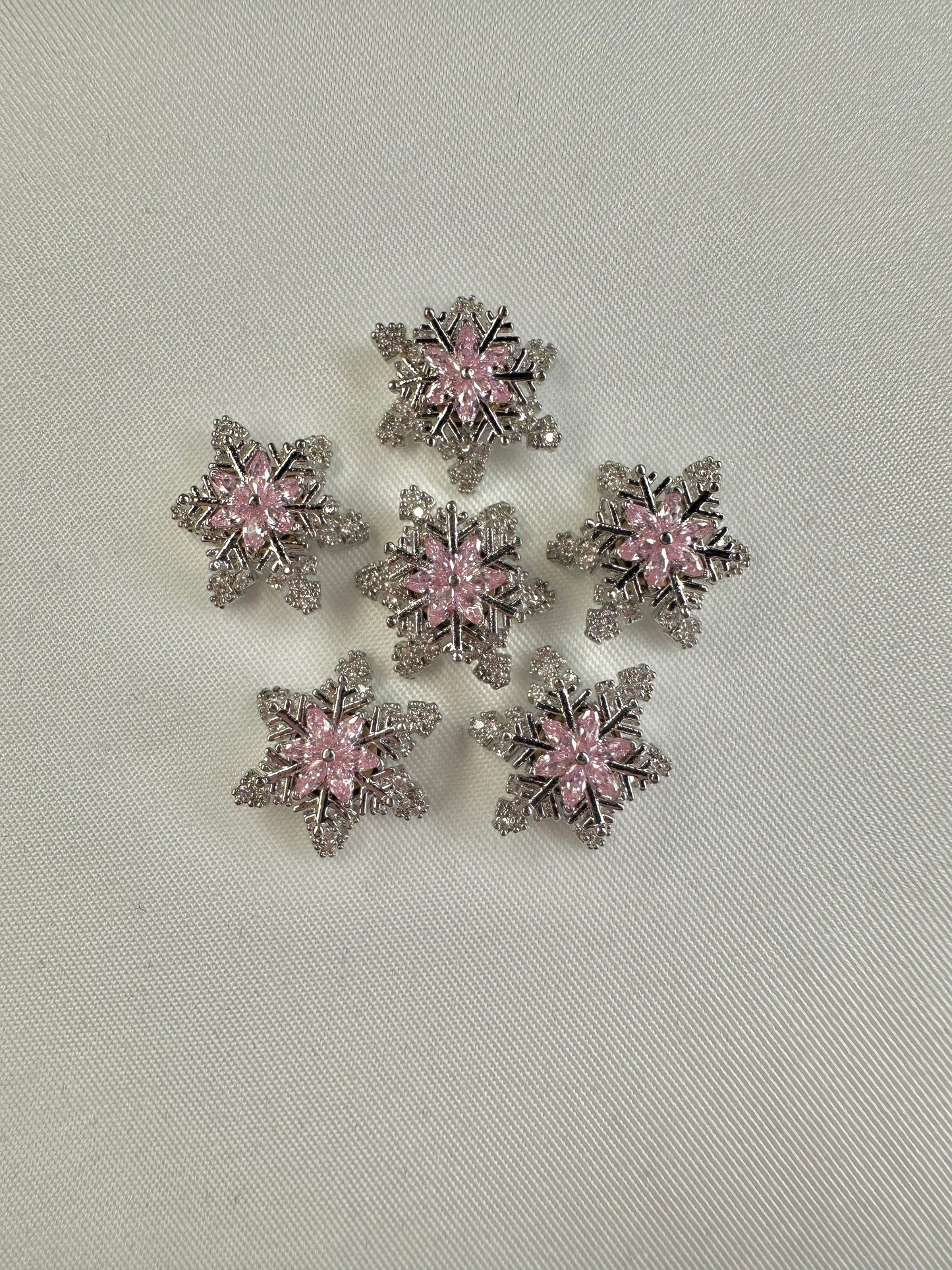 Silver Spinners Pink Snowflake 1pc