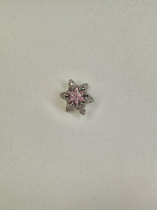 Silver Spinners Pink Snowflake 1pc